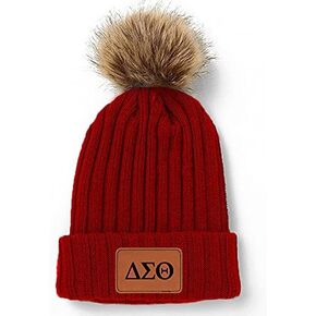 Sorority Shop Delta Sigma Theta Pom Pom Beanie Hat DST Pom Pom Hat Red