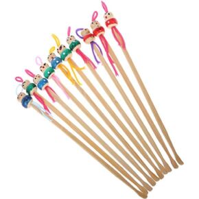 10 Pcs Bamboo Ear Cleaner Ear Picker with Ear Care, for Adult Children Ear Care, Ear Wax Remover Cleaning Tool,Cute Doll Decor