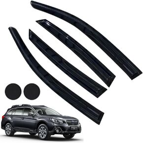 Rain Guards for 2015-2022 Subaru Outback, Tape-on Side Window Deflectors for Subaru Outback, Window Visors for Subaru Cars, for Subaru Car Accessories 4 Rain Guards ＆ 2 Car Coasters