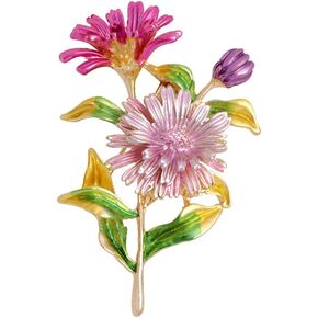 دبوس بروش زهرة الأقحوان للنساء، دبوس بروش عباد الشمس ثلاثي الأبعاد، بروش طوق معطف زهرة الشمس الساحرة للنساء والفتيات in Kuwait