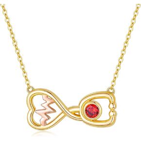 14K Gold Stethoscope Necklace for Women,Real Gold Nurse Doctor Pendant Necklace Jewelry Gifts for Medical Students RN Nurse 16+1+1 inch