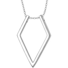 Simple Geometric Ring Holder Necklace for Women Men Cute Dainty Ring Keeper Necklaces Rhombus Pendant Saver Chain Bride Wedding Engagement Jewelry Birthday Valentine's Day Gifts Wife Girlfriend Mother