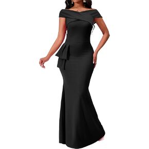 VisiChenup Elegant Formal Dresses for Women Sexy Cocktail Wedding Guest Evening Party Long Maxi Dress
