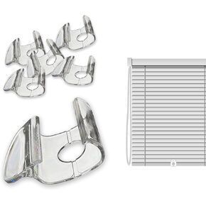 NIIIYTYB 6 Pcs Cordless Shade Handle Pull for Windows Graber Window Shades Pulls Blinds Clips Roller Blind Cord Clip with Mini Bottom Rail End Cap Plastic Handles Accessories Stopper Adjuster Parts