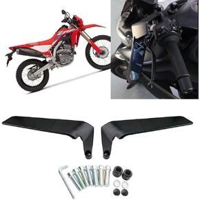 FOR CRF300L CRF450L 2019-2020-2021-2022-2023-2024 Refit Invisible Rearview Mirror Wind Wing Rearview Mirror Adjustable 360°Sports Rearview Mirror Suitable Motorcycle Accessories (blue lens)