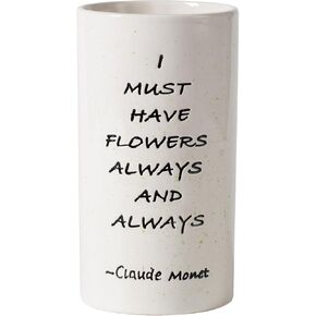 Ceramic Vase 8.27 Inches H, Flower Vase for Home Decor I Must Have Flowers Always and Always White Vase for Bohemian Decor, Pampas Vase