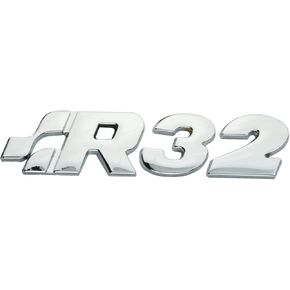1x Metal R32 Emblem Rear Trunk Badge Logo Nameplate Car's Body Sticker (Chrome)