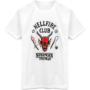 Stranger Things Hellfire Club T-Shirt for Kids | Boys Girls Hawkins Society Eddie White Outfit | Season 4 Merchandise
