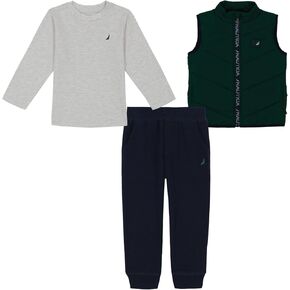 Nautica boys 3pc Puff Vest Jogger Set