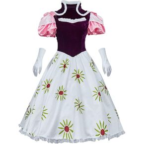Women's Haunted Mansion Tightrope Girls Puff Sleeve Princess Dress Halloween Costumes