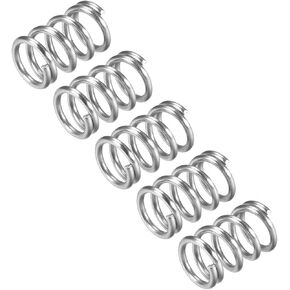 uxcell Compression Spring, 5Pcs 304 Stainless Steel, 12mm OD, 1.6mm Wire Size, 50mm Free Length, Silver Tone