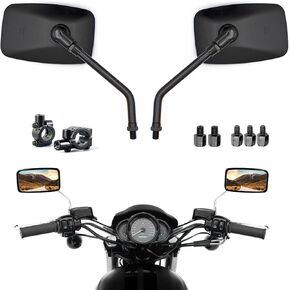 Mirror for Motorbike,Universal Side Mirror with 10mm 8mm Bolt 7/8 inches Handlebar Clamp Mirror,High Definition,Blast-resistant Handlebar Wing Foldable Mirrors, End Side Mirror (2 Pack)