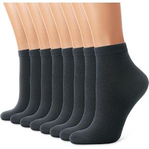 CHARMKING 8 Pairs Ankle Socks for Women Low Cut Cotton Socks Soft Moisture-wicking Casual Socks Non Slip Breathable