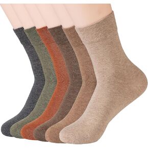 Ndoobiy 6 Pairs Womens Crew Socks Soft Cotton Boot Socks Size 6-9 9-11 Above Ankle Socks