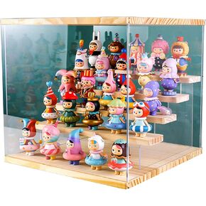 Display case for Action Figures,Doll Display case with Door for Figure Collectibles,Funko Pop Figures,Any Toys and Mini Figures,Pop Mart (2 Layer)