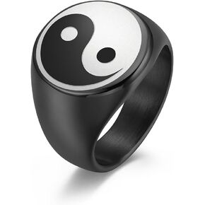 Men's Rings Tai Chi Yin Yang Ring Zen Master Ring Stainless Steel Rings Biker Cocktail Party Rings for Men
