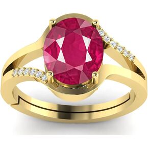 7.50 Carat Natural Ruby Gold Plated Ring Engagement