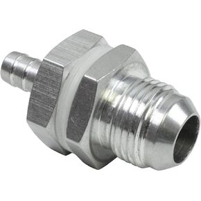 ICT Billet -10AN Straight to 3/8" Hose Barb Double Fuel Pump Tank Fitting Bulkhead Adapter Fitting Hose Thread Fuel Oil Gas Coolant Connector Pipe End Plumbing Port Fluid Aluminum AN861-10-37A