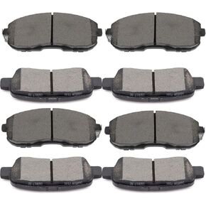 8pcs Front Rear Ceramic Brake Pads Set Compatible with Nissan 350Z 2003-2005,For Nissan Altima 2002-2013,For Nissan Juke 2011-2017,For Nissan Sentra 2007-2018