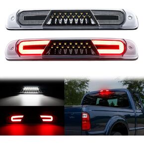 LED 3rd Third Brake Light Compatible with F250 F350 F450 F550 Super Duty 1999-2016/ Ran-ger 1995-2003, CC3Z13A613B, High Mount Rear Brake Light Cab Cargo Lamp Stop Light, White Clear Len