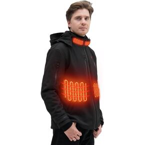 Heated Jacket for Men: With Battery Pack Included Winter Warm Heating Outwear Coat with Detachable Hood - Gifts for Men