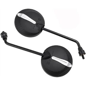 Mokuo Rear View Mirror in HD Glass Material,Universal 8MM Right-hand Thread Side Mirror for Motorcycle Scooter ATV UTV,Round Shape