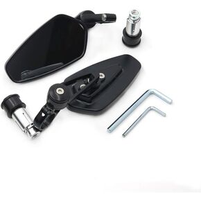 HTTMT MT252-023-BK-22mm Black 7/8 Inches 22mm Universal Motorcycle CNC Aluminum Arrow Bar End Side Mirrors