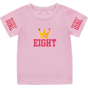 Toddler Birthday Girl Shirts One Two Three Four Five Siz Seven Eight Nine Ten Birthday Tshirts Short Sleeve Tops