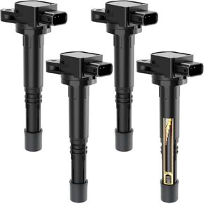 Set of 4 Ignition Coil Pack Compatible with 2002 2003 2004 2005 2006 2007 2008 2009 Honda CRV Accord Civic SI Element S2000 Acura RSX L4 2.0L 2.4L Replaces C1382, 30520-RAA-007