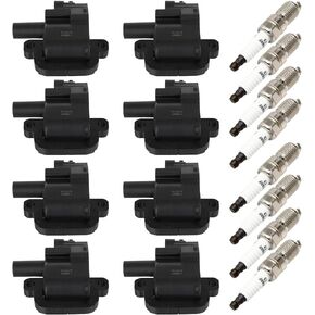 OCPTY 8 ignition coils + 8 iridium Spark Plugs, Fit for Pontiac GTO 5.7L 2004,for Pontiac Firebird 5.7L 1998-2002,for Cadillac CTS 5.7L/ 3.6L 2004-2005 UF192 ‎D580, 5C1078