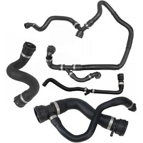 Upper Radiator Coolant Hose With Vent Hose Set of 4 Replace# 17127537107 17127536235 17127537108 17127537109 for 2007-2013 BMW E70 X5 3.0si
