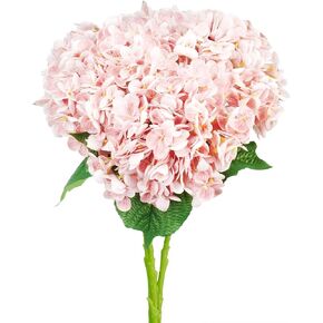 Fake Blue Hydrangea Artificial Flowers Bouquet 3pcs Real Touch Silk Fake Hydrangeas Heads with 176 Petals and Stems Blue Faux Hydrangeas Flowers for Table Centerpieces Party Floral Arrangements