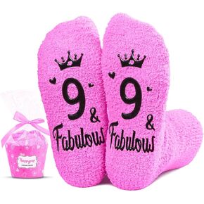 HAPPYPOP 9th Birthday Gifts Ideas for Girls - Socks for Kids Age 9, Gifts for Nine Year Old Girls, Presents for 9 Year Old Girls in Kuwait