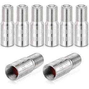 8 قطع وصلة جذع الصمام، 27 ملم وصلة تمديد صمام الإطارات المسمار على موسعات جذع الصمام محول وصلات جذع صمام إطار عجلة السيارة للسيارة والشاحنة والقافلة، فضي in Kuwait