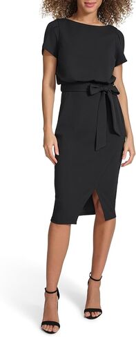 kensie Women's Faux Wrap Crepe Scuba Dress in Saudi Arabia