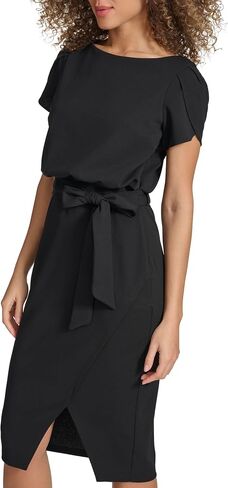 kensie Women's Faux Wrap Crepe Scuba Dress in Saudi Arabia