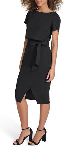 kensie Women's Faux Wrap Crepe Scuba Dress in Saudi Arabia