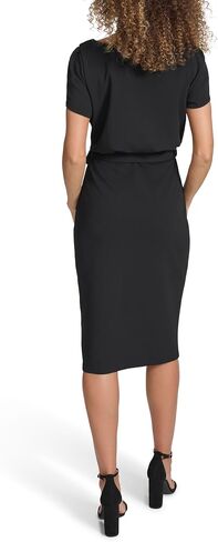 kensie Women's Faux Wrap Crepe Scuba Dress in Saudi Arabia