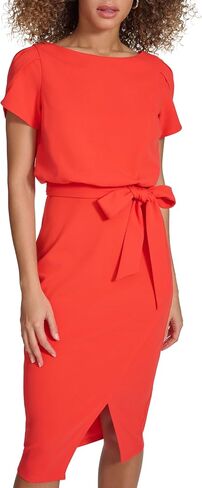 kensie Women's Faux Wrap Crepe Scuba Dress in Saudi Arabia