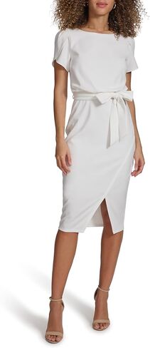 kensie Women's Faux Wrap Crepe Scuba Dress in Saudi Arabia