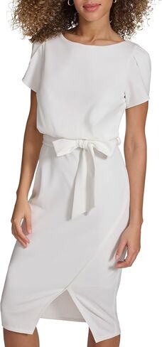 kensie Women's Faux Wrap Crepe Scuba Dress in Saudi Arabia