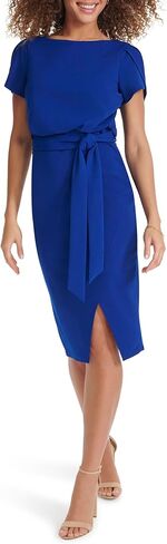 kensie Women's Faux Wrap Crepe Scuba Dress in Saudi Arabia