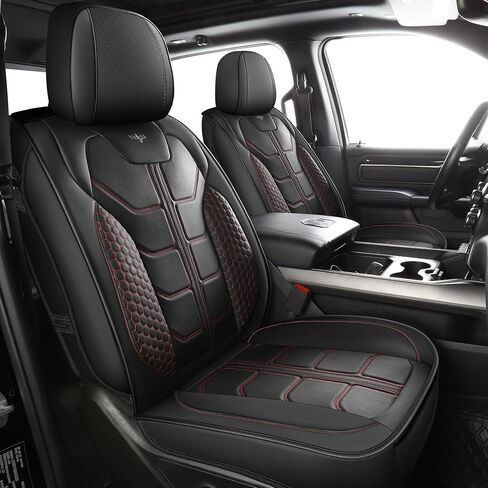 LINGVIDO Tacoma Seat Covers 2016-2022 2023,Fit for Tacoma Seat Cover Crew Cab/Double Cab Brown for Pickup Truck Waterproof Leather Accessories Front Black_Gray in Saudi Arabia