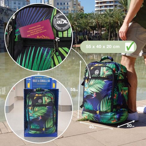 Metz 44L Travel Backpack Carry on Luggage Sized 55x40x20cm (22x16x8) Lightweight in Saudi Arabia