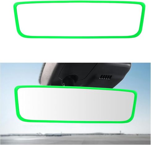 Rear View Mirror Protector Frame, Silicone Automotive Interior Rearview Mirror Cover for Women Girls, Mirror Edge Protective Cover Compatible with Model 3 Y, Car Accessories (Black) in Saudi Arabia