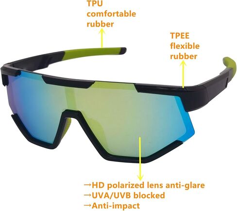 COOLSOME Kids Flexible Polarized Sunglasses with Strap Youth Sport Cycling Baseball for Boys Girls Age 6-12 in Saudi Arabia