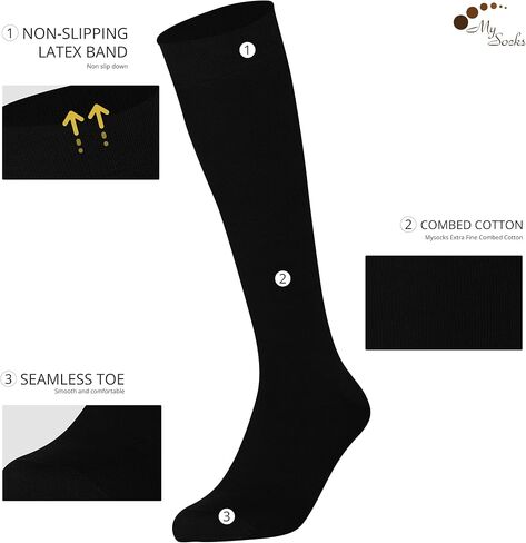 Mysocks Unisex 3 Pairs Knee High Plain Socks in Kuwait