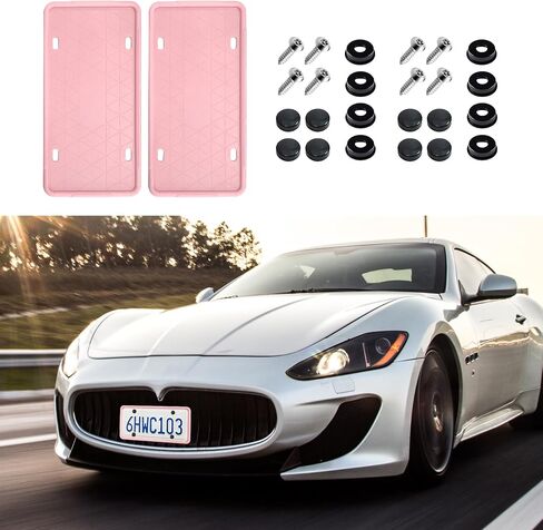 2PCS Silicone License Plate Frames, Front Back License Plate Cover, Side-Opening License Bracket Holder with Easy Installation, Universal Rustproof, Rattle Proof & Weatherproof License Plate Brack in Saudi Arabia