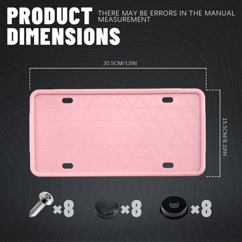 2PCS Silicone License Plate Frames, Front Back License Plate Cover, Side-Opening License Bracket Holder with Easy Installation, Universal Rustproof, Rattle Proof & Weatherproof License Plate Brack in Saudi Arabia