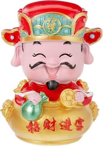 Mini CAI Shen Statue, Small Caishen Statue - God of Wealth, God of Fortune, Cute Shaking Head Caishen in Saudi Arabia